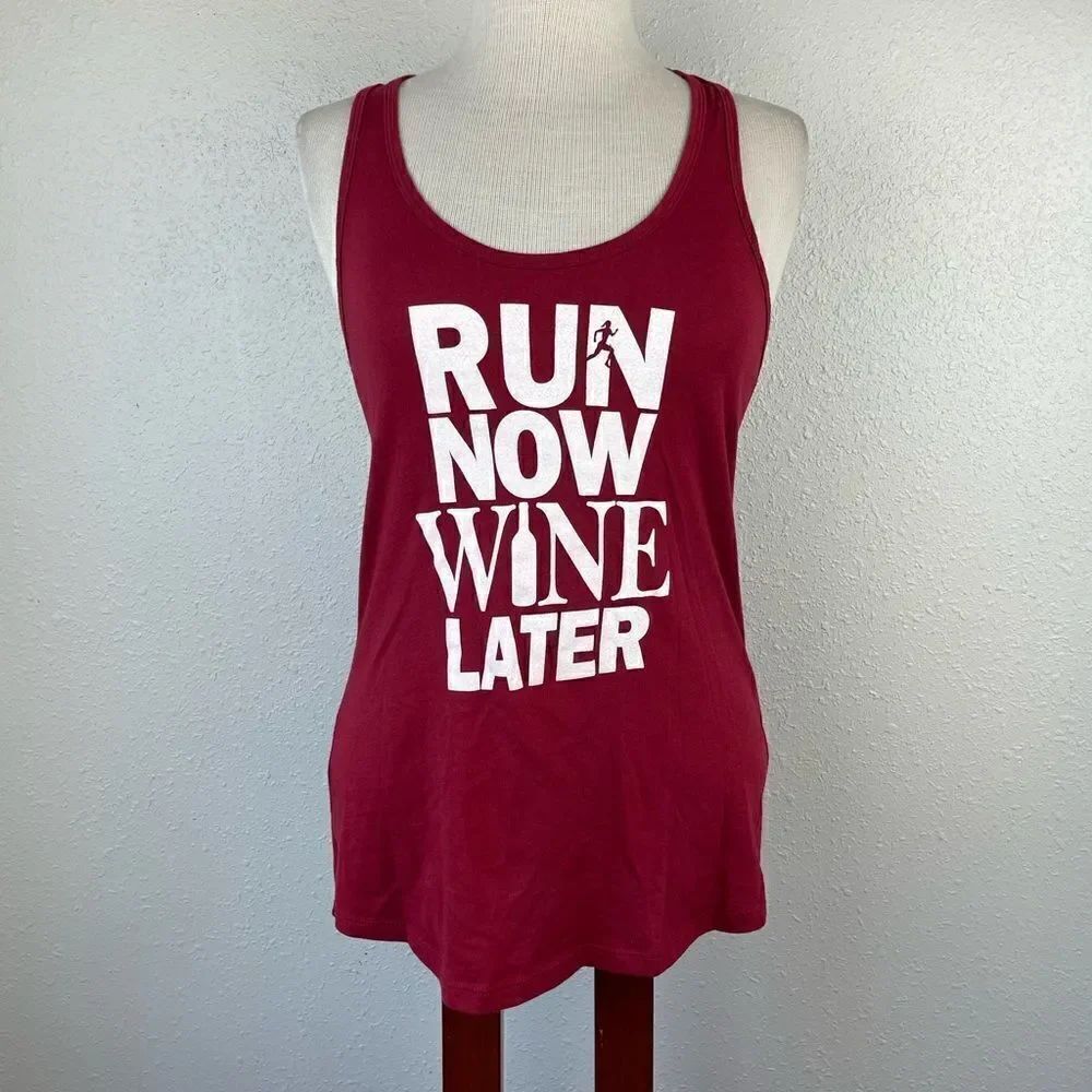 Next Level Run Now Wine Later Tank Top Size S EUC